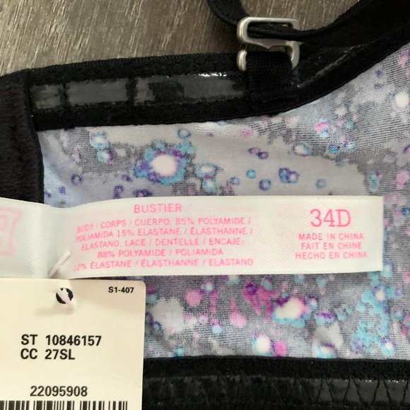 NWT Victoria's Secret VS PINK 34D Galaxy Multi Way Bustier Bra with Lace - Picture 12 of 12